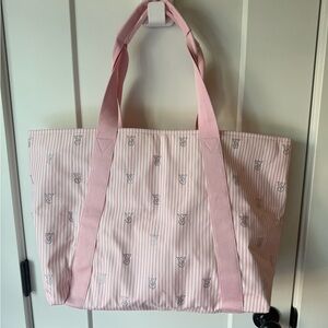 Victoria Secret Pink Striped Tote Bag